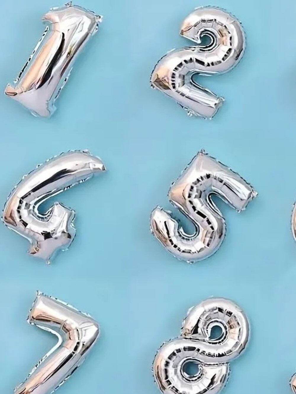NEW 14" Silver Foil Air Balloons #1 + #2 ONLY